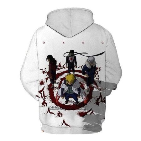 Blusa Jaqueta 3D 0s Quatro Hokages Naruto Shippuden Anime Touca Canguru - Imagem 2