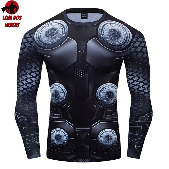Camisa/Camiseta Hash Guard Thor Vingadores Manga Compressão Segunda Pele