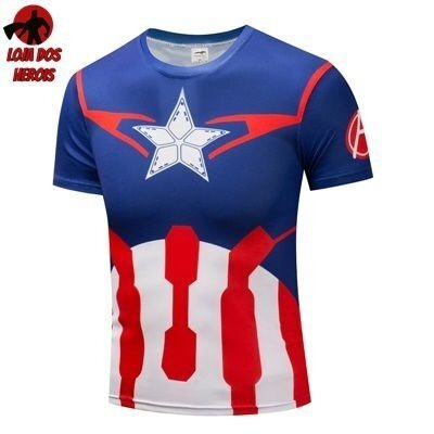 Camisa / Camiseta Heróis Capitão América Clássico - SlimFit