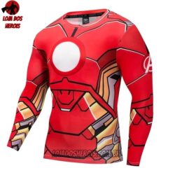 Camisa/Camiseta Hash Guard Homem De Ferro Desenho Manga Compressão Segunda Pele