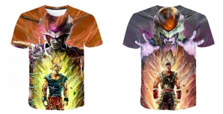 Camisa Camiseta Impressão 3D Freeza e Goku Dragon Ball Z Estilo Clássico - Image 2