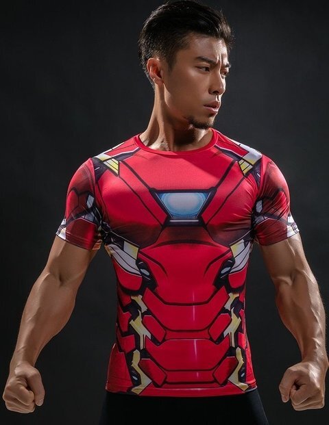 Camisa / Camiseta Hash Guard Homem de Ferro Filme 3 Compressão