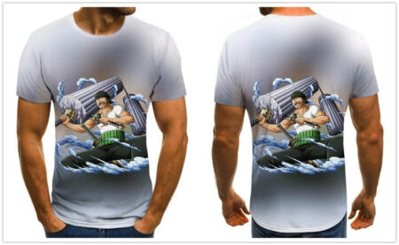 Camisa Camiseta Zoro Momentos One Piece Anime Impressão 3D Full - Image 2