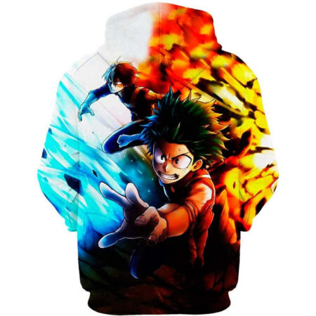 Blusa Jaqueta 3D Full Midoriya e Todoroki My Hero Academia Anime Top - Imagem 2