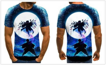 Camisa Camiseta Nezuko e Tanjiro Demon Slayer Anime Impressão 3D Full - Image 2