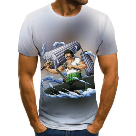 Camisa Camiseta Zoro Momentos One Piece Anime Impressão 3D Full