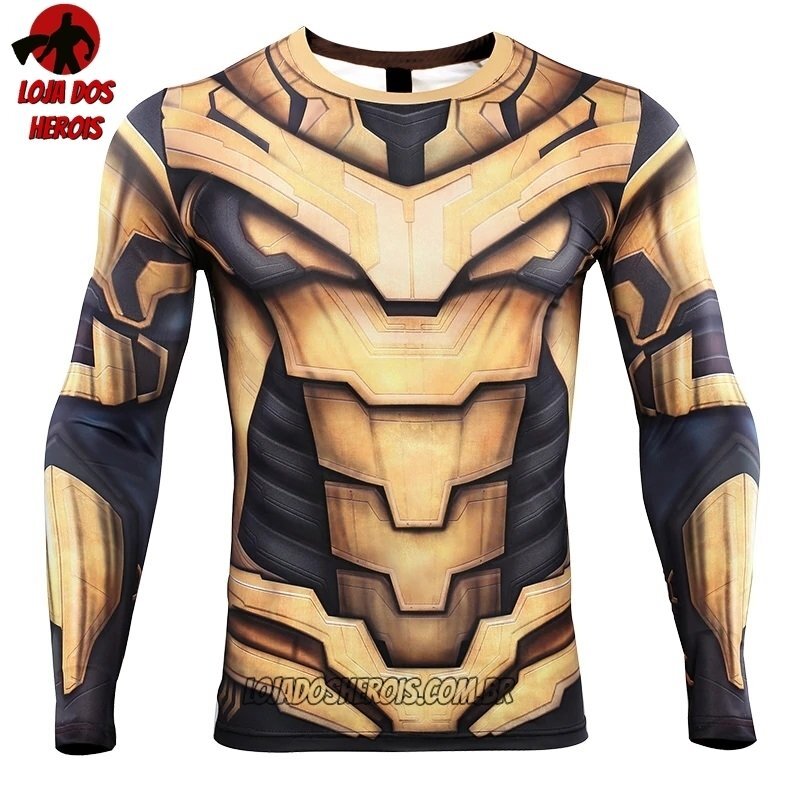 Camisa/Camiseta Hash Guard Thanos Filme 2019 - Vingadores Ultimato Endgame Manga Compressão - Imagem 3