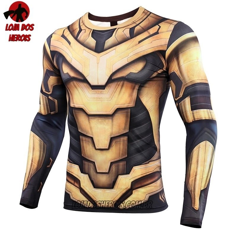 Camisa/Camiseta Hash Guard Thanos Filme 2019 - Vingadores Ultimato Endgame Manga Compressão