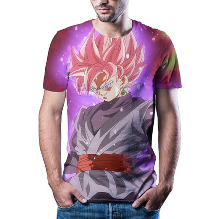 Camisa Camiseta Goku Black Rose Dragon Ball Super Anime Impressão 3D Full