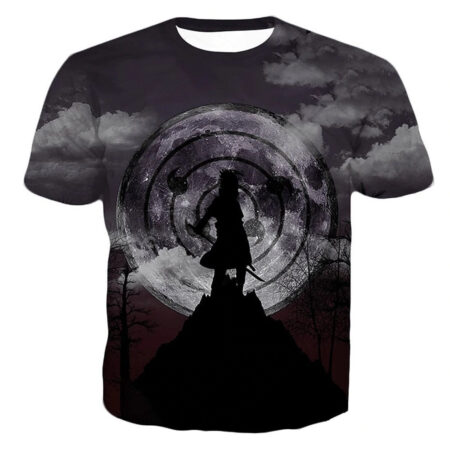 Camisa Camiseta Sasuke Sharingan Impressão 3D Anime Naruto Shippuden