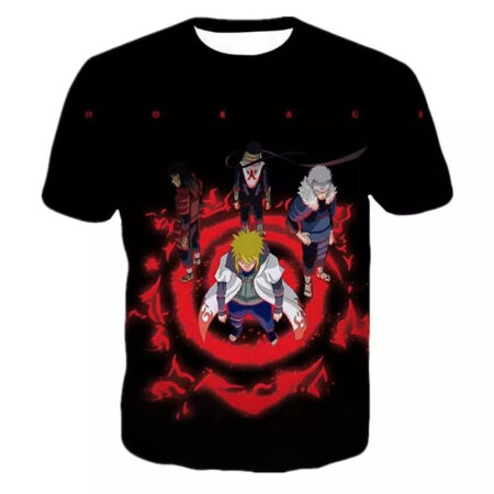 Camisa Camiseta Quatro Hokages Impressão 3D Anime Naruto Shippuden