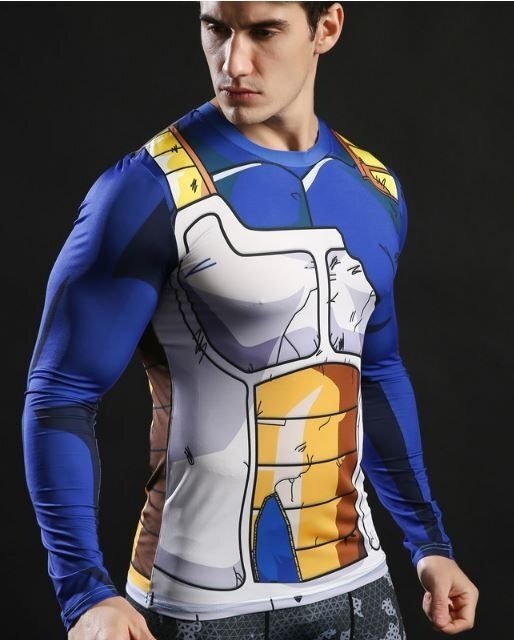 Camisa / Camiseta Hash Guard Vegeta Batalha Manga Compressão - Imagem 4