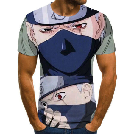 Camisa Camiseta Kakashi Sharingan Naruto Shippuden Anime Impressão 3D Full