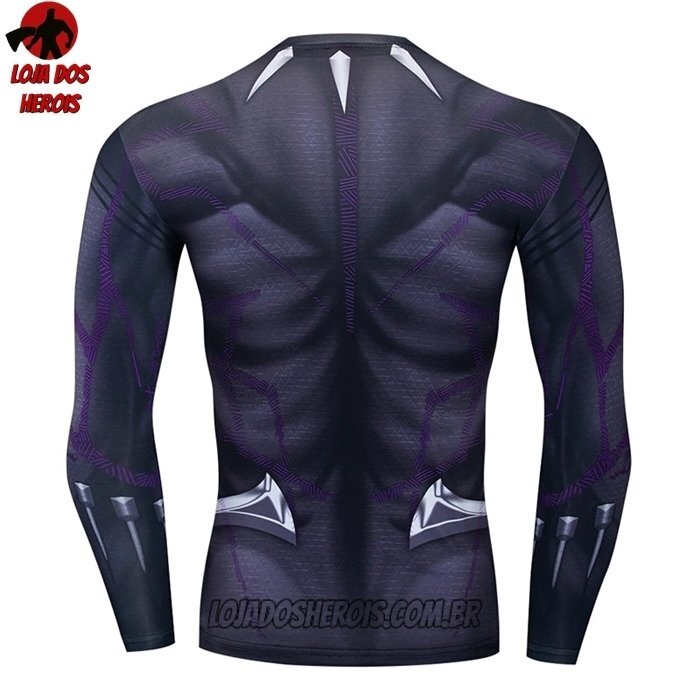 Camisa/Camiseta Hash Guard Pantera Negra Manga Compressão Segunda Pele - Imagem 2
