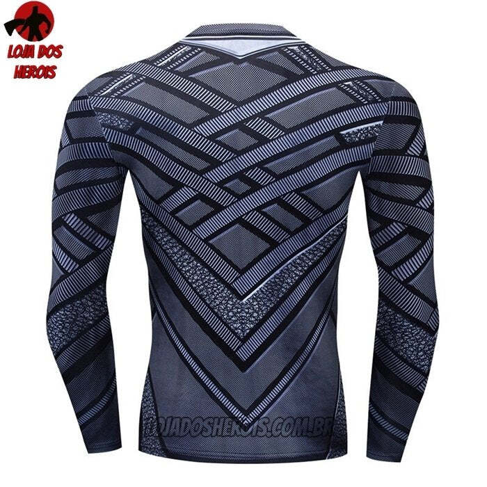 Camisa/Camiseta Hash Guard Pantera Negra Filme Manga Compressão Segunda Pele - Imagem 2