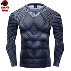 Camisa/Camiseta Hash Guard Pantera Negra Filme Manga Compressão Segunda Pele