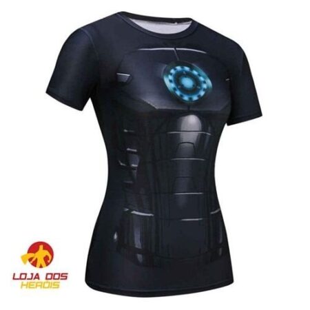 Camisa / Camiseta Hash Guard Homem De Ferro - Feminina Compressão