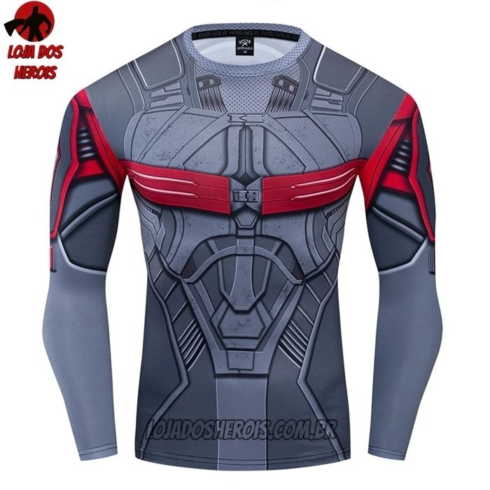 Camisa/Camiseta Hash Guard Falcão Vingadores Manga Compressão Segunda Pele