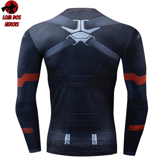Camisa/Camiseta Hash Guard Capitão América Hydra 2 Manga Compressão Segunda Pele - Imagem 2
