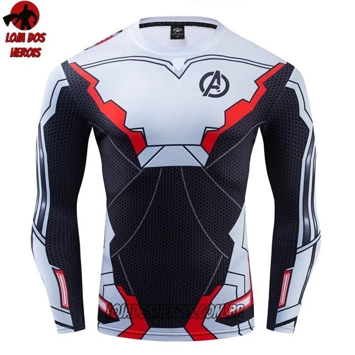 Camisa/Camiseta Hash Guard Vingadores Ultimato Uniforme Mod 2 Manga Compressão Segunda Pele