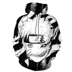 Blusa Jaqueta 3D Naruto Modo Sennin Anime Touca Canguru