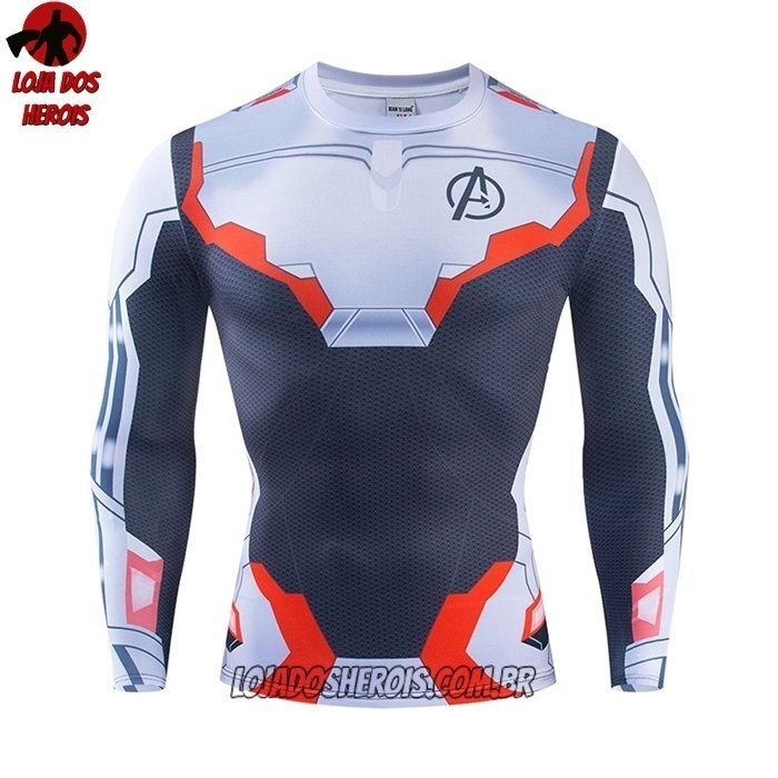 Camisa/Camiseta Hash Guard Vingadores Ultimato Uniforme Mod 3 Manga Compressão Segunda Pele