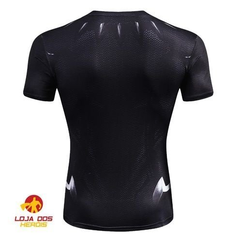 Camisa / Camiseta Hash Guard Compressão Pantera Negra - Vingadores Curta - Imagem 2