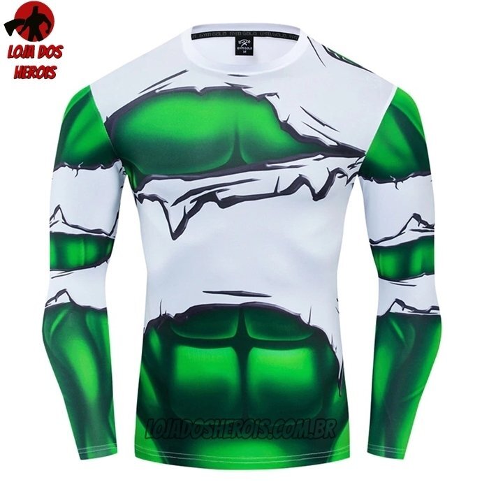 Camisa/Camiseta Hash Guard Hulk Hq Manga Compressão Segunda Pele