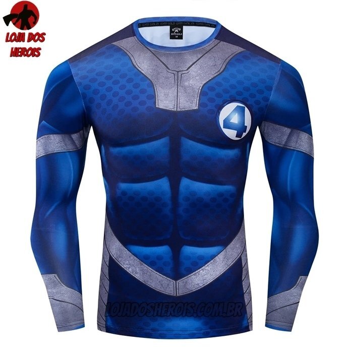 Camisa/Camiseta Hash Guard Senhor Fantástico Manga Compressão Segunda Pele