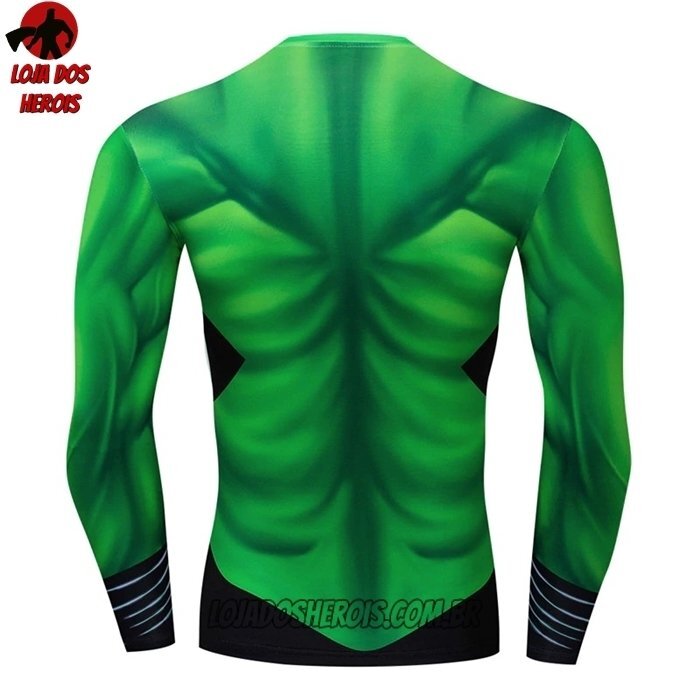 Camisa/Camiseta Hash Guard Lanterna Verde Manga Compressão Segunda Pele - Imagem 2