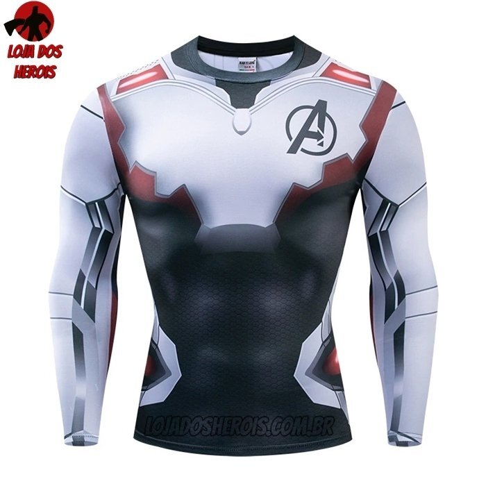 Camisa/Camiseta Hash Guard Vingadores Ultimato Uniforme Mod 4 Manga Compressão Segunda Pele