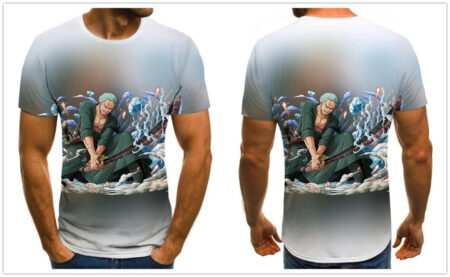 Camisa Camiseta Zoro Espadachim One Piece Anime Impressão 3D Full - Image 2