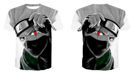 Camisa Camiseta Kakashi Sharingan Impressão 3D Anime Naruto Shippuden - Image 2