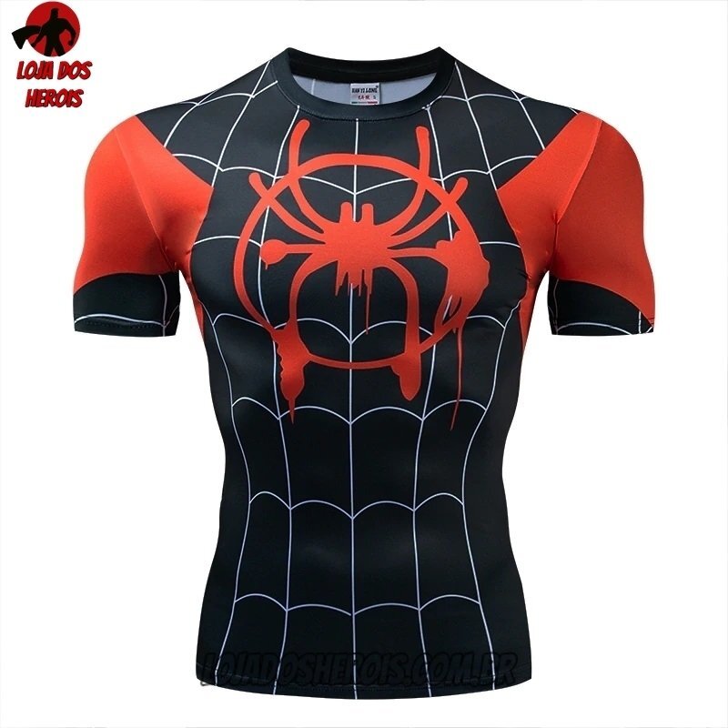 Camisa/Camiseta Hash Guard Miles Morales Compressão Segunda Pele