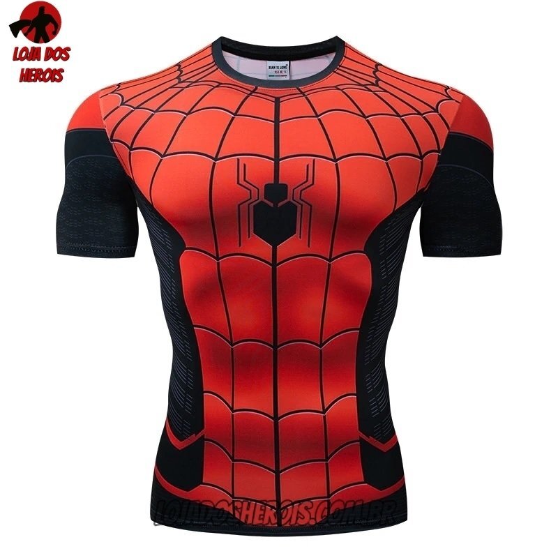 Camisa/Camiseta Hash Guard Homem Aranha Longe De Casa Compressão Segunda Pele