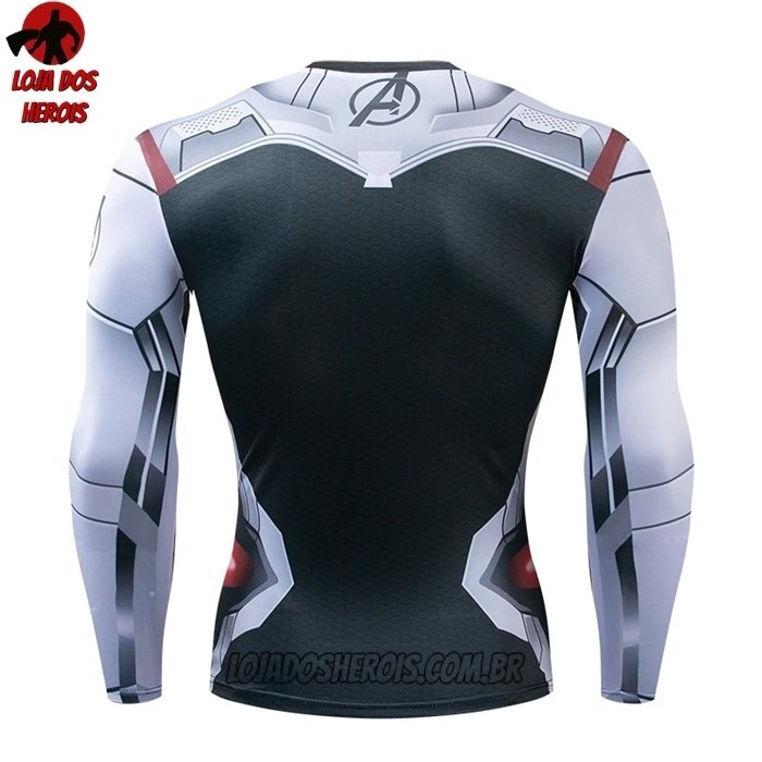 Camisa/Camiseta Hash Guard Vingadores Ultimato Uniforme Mod 4 Manga Compressão Segunda Pele - Imagem 2