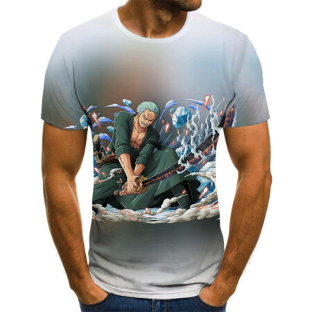 Camisa Camiseta Zoro Espadachim One Piece Anime Impressão 3D Full