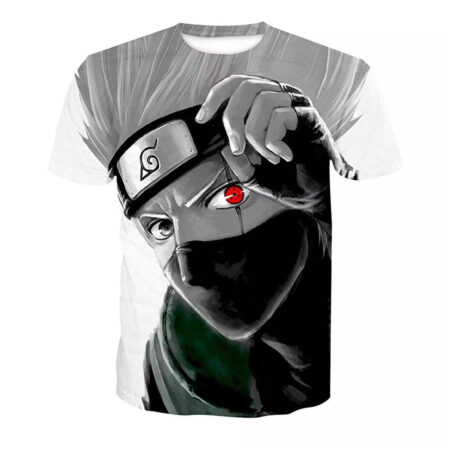 Camisa Camiseta Kakashi Sharingan Impressão 3D Anime Naruto Shippuden