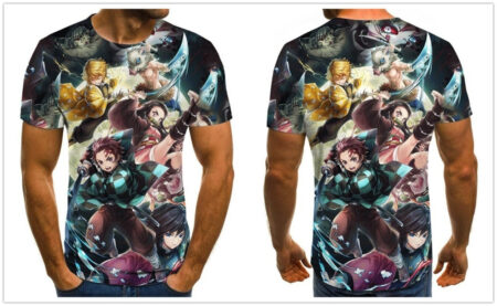 Camisa Camiseta Protagonistas Demon Slayer Anime Impressão 3D Full - Image 2