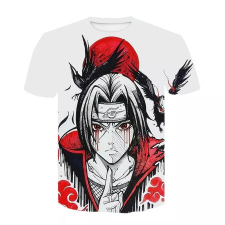 Camisa Camiseta Itachi Amaterasu Impressão 3D Anime Naruto Shippuden