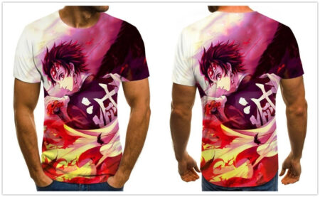 Camisa Camiseta Tanjiro Kamado Demon Slayer Anime Impressão 3D Full - Image 2