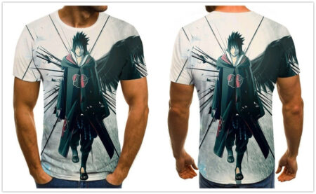 Camisa Camiseta Sasuke Akatsuki Naruto Shippuden Anime Impressão 3D Full - Image 2