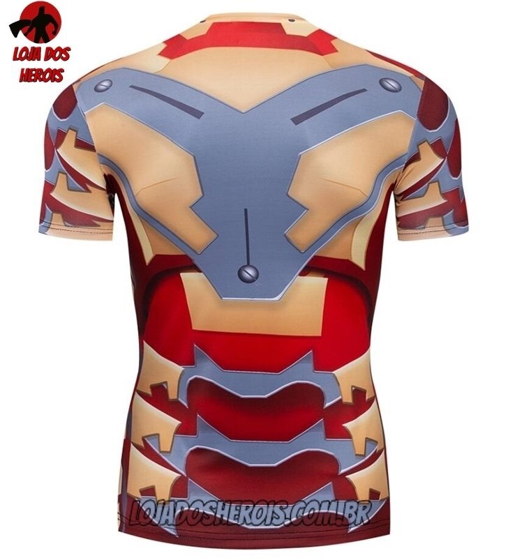 Camisa/Camiseta Hash Guard Homem De Ferro Desenho Compressão Segunda Pele - Imagem 2