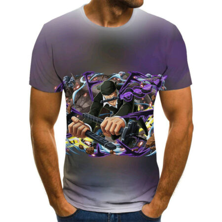 Camisa Camiseta Impressão 3D Full One Piece Anime Personagens