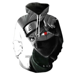 Blusa Jaqueta 3D Kakashi Sharingan Naruto Anime Touca Canguru