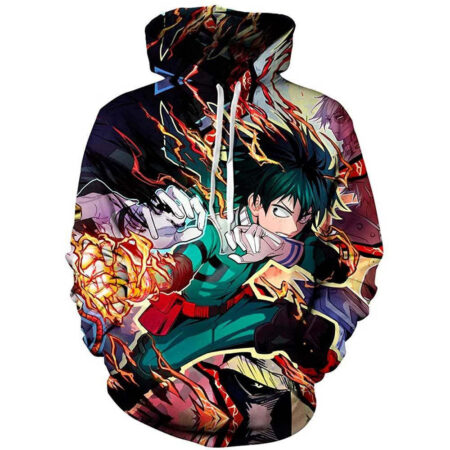 Blusa Jaqueta 3D Full Midoriya One For All My Hero Academia Anime Top - Imagem 2