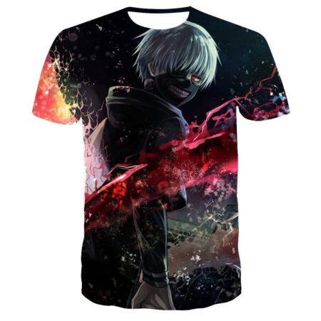 Camisa Camiseta Impressão 3D Tokyo Ghoul - Kaneki Ken Anime