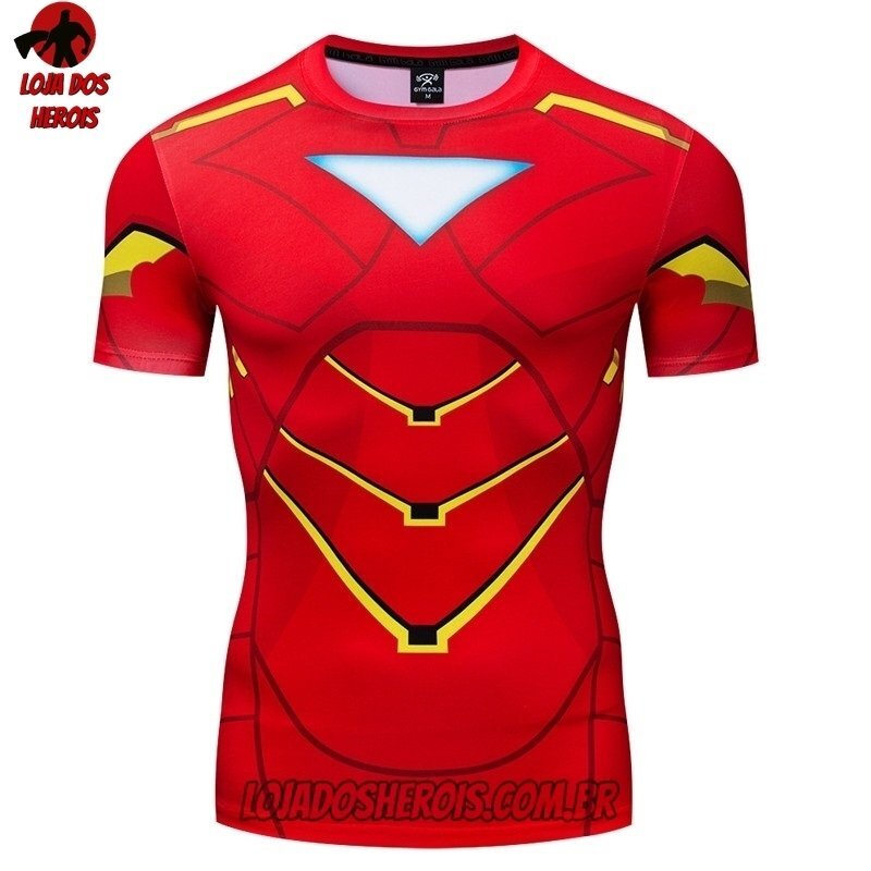 Camisa/Camiseta Hash Guard Homem De Ferro Vingadores Compressão Segunda Pele