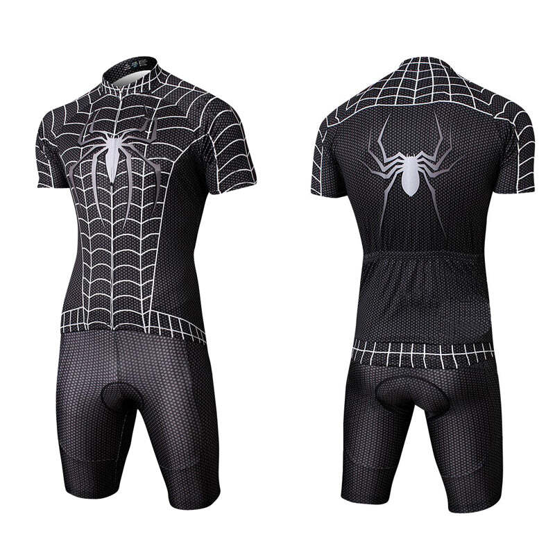 Macacão Ciclismo Homem Aranha Black Masculino e Feminino c/ Forro e Breteri Pedal