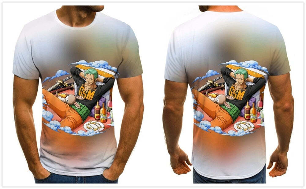 Camisa Camiseta Roronoa Zoro One Piece Anime Impressão 3D Full - Imagem 2